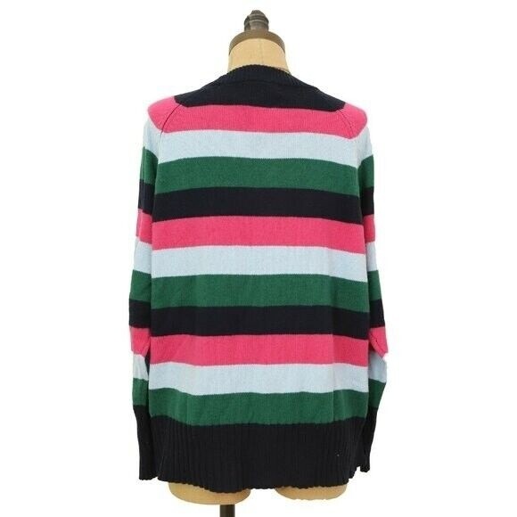 1901 Side Button Sweater Size L Crew Lindsay Stripe Multicolor NWT $79 B44 - Picture 4 of 6
